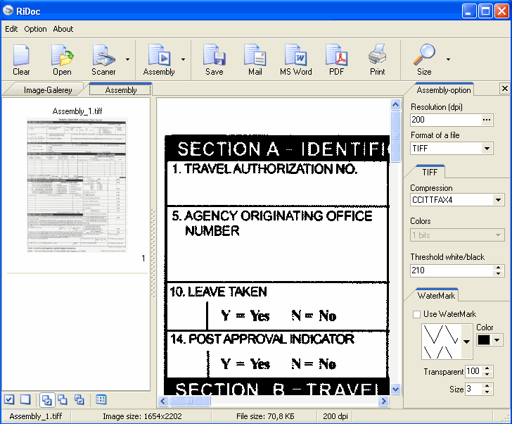 RiDoc - scanner software with OCR